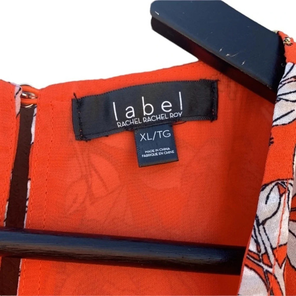 Label XL Orange floral sleeveless blouse - Picture 4 of 5